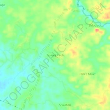 Mapa topográfico Talang Pauh, altitud, relieve