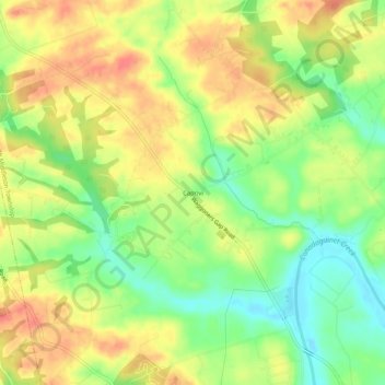 Mapa topográfico Caprivi, altitud, relieve