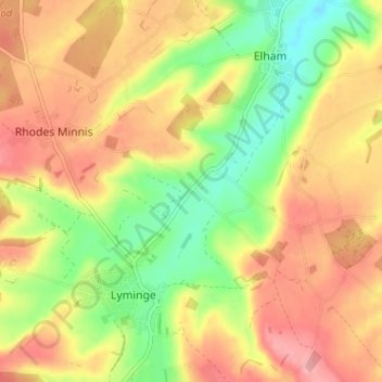 Mapa topográfico Ottinge, altitud, relieve