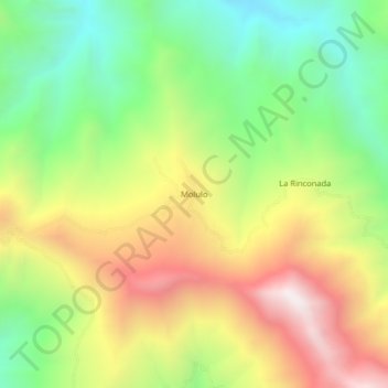Mapa topográfico Molulo, altitud, relieve