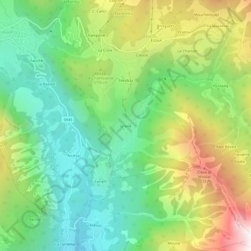 Mapa topográfico Graine, altitud, relieve