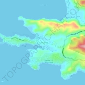 Mapa topográfico Balaytigue, altitud, relieve