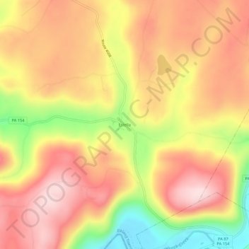 Mapa topográfico Estella, altitud, relieve