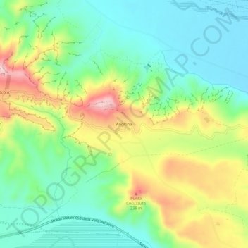 Mapa topográfico Anglona, altitud, relieve