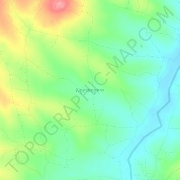 Mapa topográfico Ngerengere, altitud, relieve
