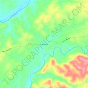 Mapa topográfico Friendship, altitud, relieve