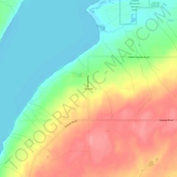 Mapa topográfico Skanee, altitud, relieve