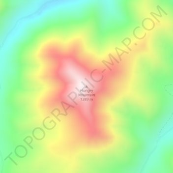 Mapa topográfico Hungry Mountain, altitud, relieve
