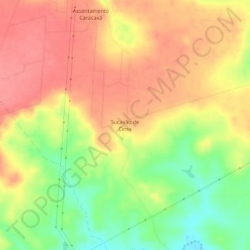 Mapa topográfico Sucavão de Cima, altitud, relieve
