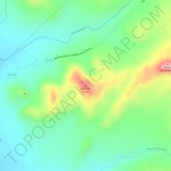 Mapa topográfico Serrote Tucuns, altitud, relieve