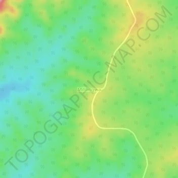 Mapa topográfico Mililingwa, altitud, relieve