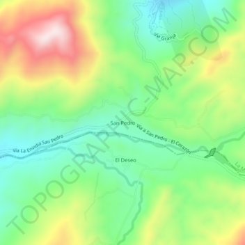 Mapa topográfico San Pedro, altitud, relieve