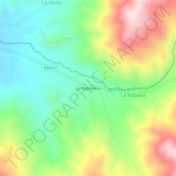 Mapa topográfico La Magdalena, altitud, relieve