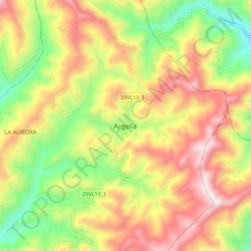 Mapa topográfico Argelia, altitud, relieve