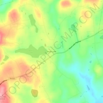 Mapa topográfico Beach Lake, altitud, relieve