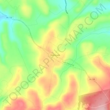 Mapa topográfico Stahlstown, altitud, relieve