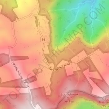 Mapa topográfico Twin Falls, altitud, relieve