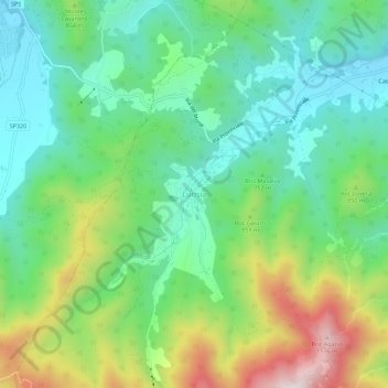 Mapa topográfico Lurisia, altitud, relieve
