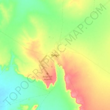 Mapa topográfico Balgo, altitud, relieve