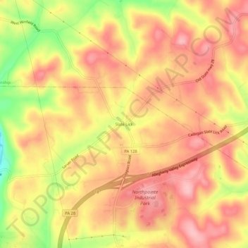 Mapa topográfico Slate Lick, altitud, relieve