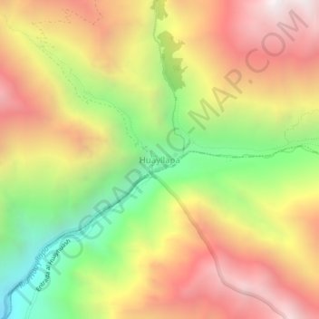 Mapa topográfico Huayllapa, altitud, relieve