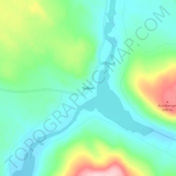 Mapa topográfico Skålan, altitud, relieve
