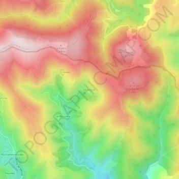 Mapa topográfico Le Fossat, altitud, relieve