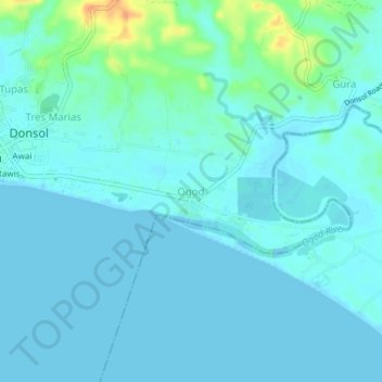 Mapa topográfico Ogod, altitud, relieve