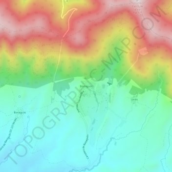 Mapa topográfico Badaguás, altitud, relieve