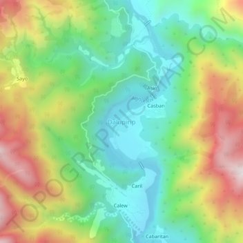 Mapa topográfico Dalupirip, altitud, relieve