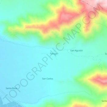 Mapa topográfico Taruga, altitud, relieve