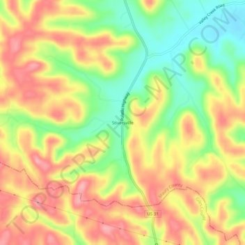 Mapa topográfico Stiversville, altitud, relieve