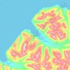 Mapa topográfico Longyearbyen, altitud, relieve