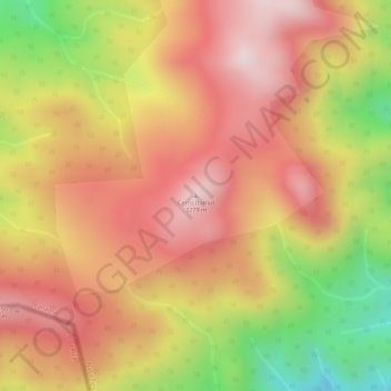 Mapa topográfico Cerro Itamut, altitud, relieve
