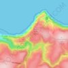 Mapa topográfico Countisbury, altitud, relieve