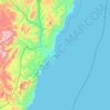 Mapa topográfico Dahab, altitud, relieve