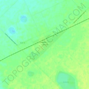 Mapa topográfico Cascada, altitud, relieve