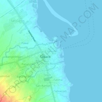Mapa topográfico Cormidal, altitud, relieve