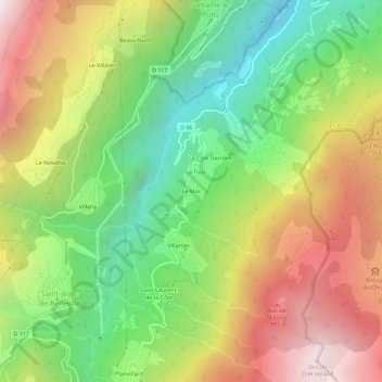 Mapa topográfico Le Mas, altitud, relieve