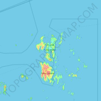 Mapa topográfico Pulau Matak, altitud, relieve