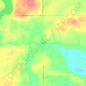 Mapa topográfico Alton, altitud, relieve