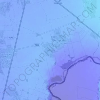 Mapa topográfico Massada, altitud, relieve