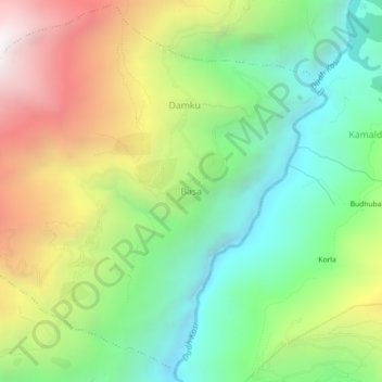 Mapa topográfico Basa, altitud, relieve
