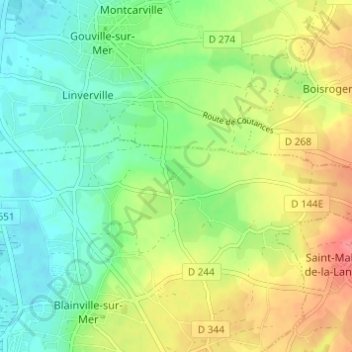 Mapa topográfico La Jeannerie, altitud, relieve