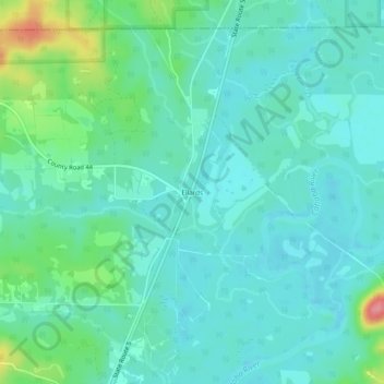 Mapa topográfico Ellards, altitud, relieve