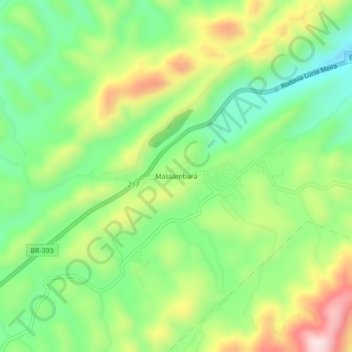 Mapa topográfico Massambará, altitud, relieve