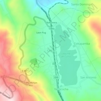 Mapa topográfico Colta, altitud, relieve