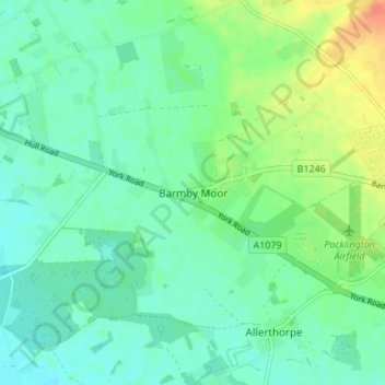 Mapa topográfico Barmby Moor, altitud, relieve