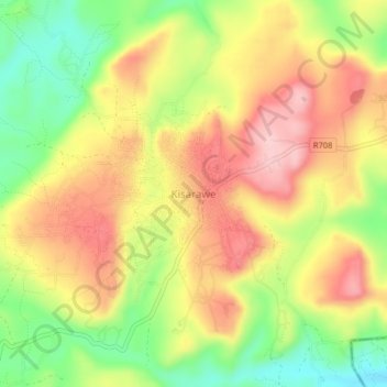 Mapa topográfico Kisarawe, altitud, relieve