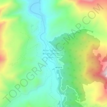 Mapa topográfico Arba Tighedouine, altitud, relieve